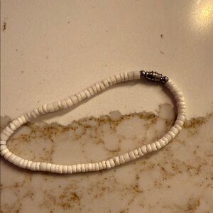 Elegant White Beaded Anklet